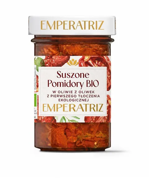 POMIDORY SUSZONE W OLIWIE Z OLIWEK EXTRA VIRGIN BIO 180 g - EMPERATRIZ