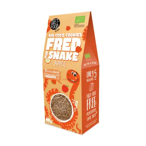 CIASTKA BŁONNIKOWE KOKOSOWE Z JABŁKAMI BIO 80 g - DIET-FOOD (KIDS)