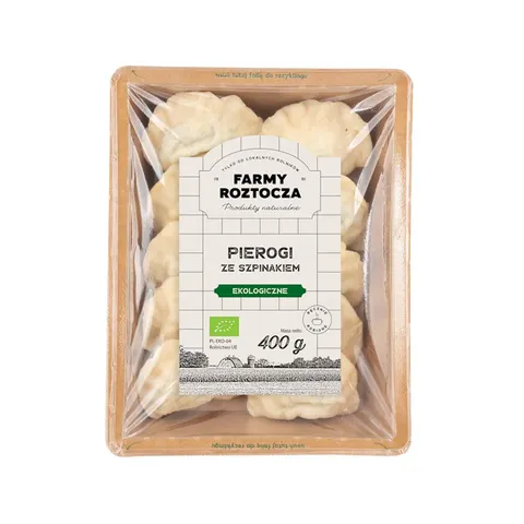 PIEROGI ZE SZPINAKIEM BIO 400 g - FARMY ROZTOCZA (NA ZAMÓWIENIE)