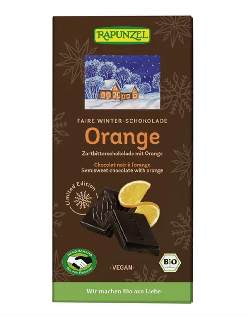 CZEKOLADA GORZKA Z POMARAŃCZĄ BIO 80 g - RAPUNZEL (PRODUKT SEZONOWY)