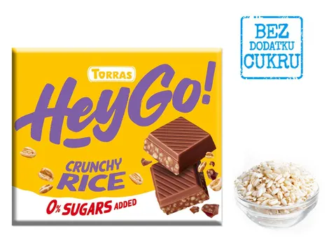 CZEKOLADA MLECZNA CRUNCHY Z CHRUPIĄCYM RYŻEM BEZ DODATKU CUKRÓW BEZGLUTENOWA 60 g - TORRAS