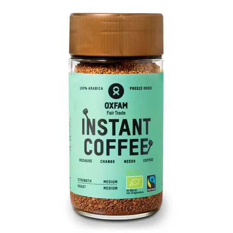 KAWA ROZPUSZCZALNA LIOFILIZOWANA ARABICA 100 % FAIR TRADE BIO 100 g - OXFAM