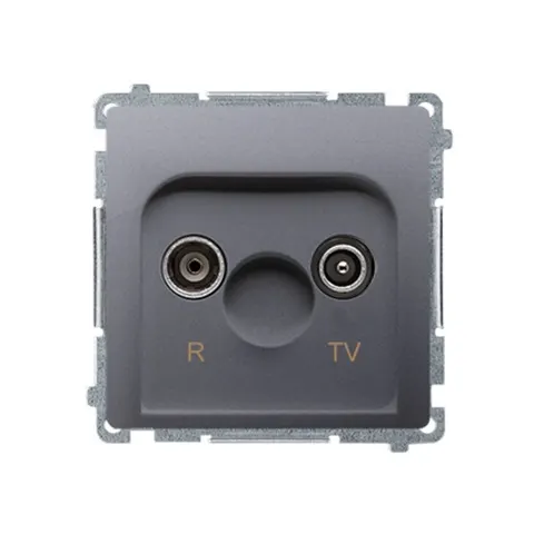 BASIC Gniazdo antenowe R-TV przelotowe (moduł), tłumienie 10 dB; stal inox