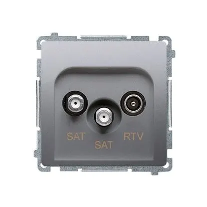 BASIC Gniazdo antenowe satelitarne podwójne końcowe SAT-SAT-RTV (moduł); stal inox