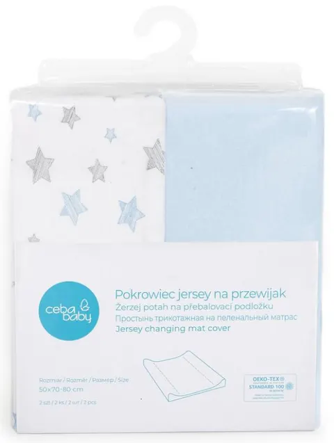 CEBA POKROWIEC NA PRZEWIJAK Blue + Stars (50X70-80) 2 SZT