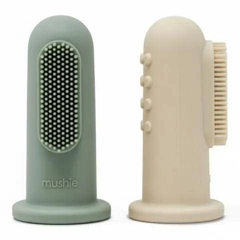 MUSHIE 2X SZCZOTECZKA SILIKON NA PALEC BLUE / SAND
