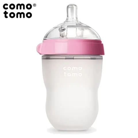 COMOTOMO BUTELKA SILIKOOWA ANTUKOLKOWA 250 ml PINK