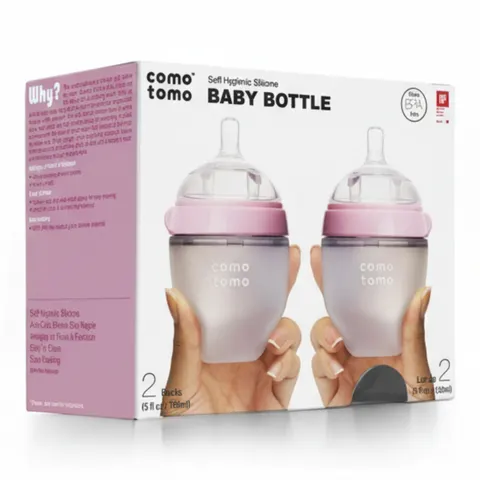 COMOTOMO 2PAK BUTELKA SILIKOOWA ANTUKOLKOWA 150 ml PINK