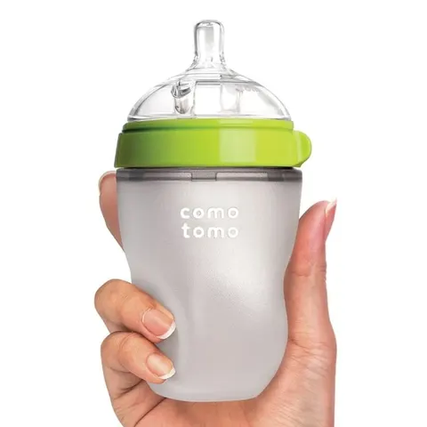 COMOTOMO BUTELKA SILIKOOWA ANTUKOLKOWA 150 ml GREEN
