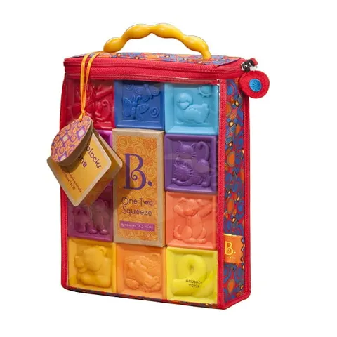 Miękkie klocki sensoryczne 10 elementów, B.Toys