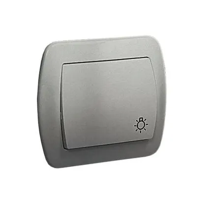 AKORD Przycisk światło 10AX, 250V~, zaciski śrubowe; aluminiowy metaliz.