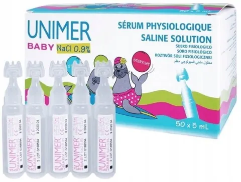 UNIMER Baby NaCl 0,9% sól fizjologiczna - 50 amp x 5 ml