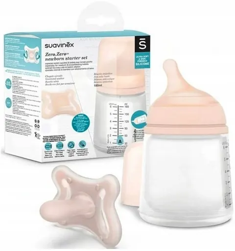 Suavinex zestaw startowy zero butelka 180ml smoczek -2-2