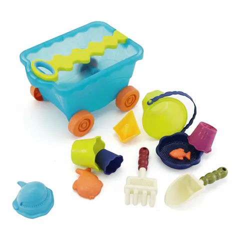 Wózek z zabawkami i akcesoriami do piasku Niebieski, B.Toys