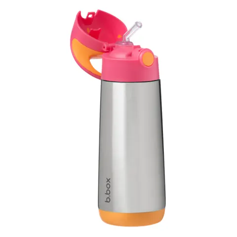 B.BOX BIDON TERMICZNY ZE SŁOMKĄ STALOWY 500 ml STRAWBERRY SHAKE