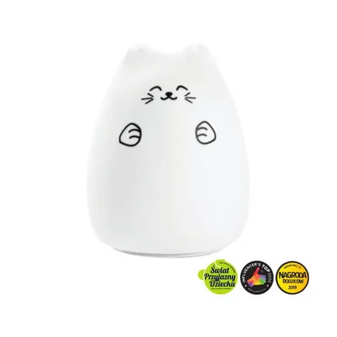 RABBIT & FRIENDS SILIKONOWA LAMPKA NOCNA KOT SZCZĘŚCIARZ