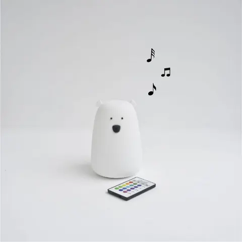 Rabbit & Friends lampka nocna z pilotem i głośnikiem Miś