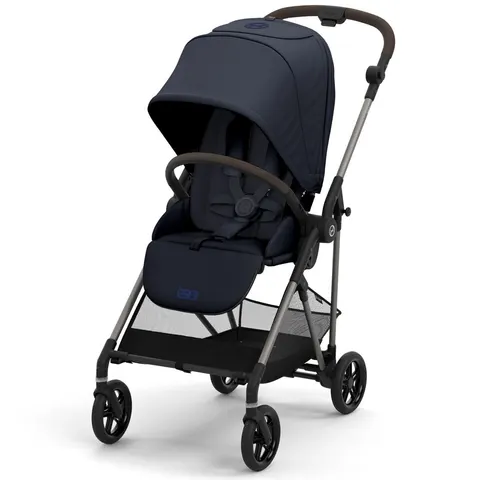Cybex Melio Carbon wózek spacerowy lekki siedzisko przód tył / Ocean Blue