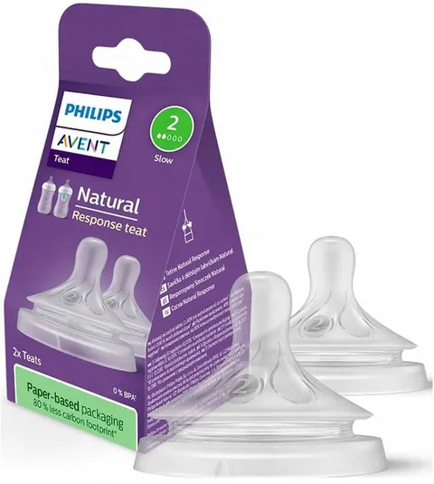 Philips Avent natural response smoczek do butelki 2szt 0m+ SCY962/02