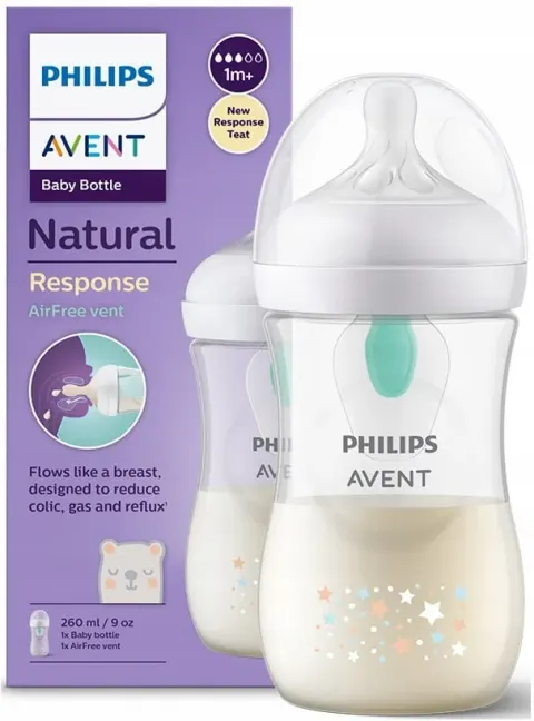 Philips Avent butelka natural response airfree 260ml SCY673/82 gwiazdy