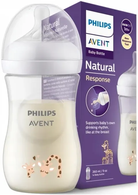 Philips Avent butelka antykolkowa natural 3 response 260ml SCY903/66 żyrafa