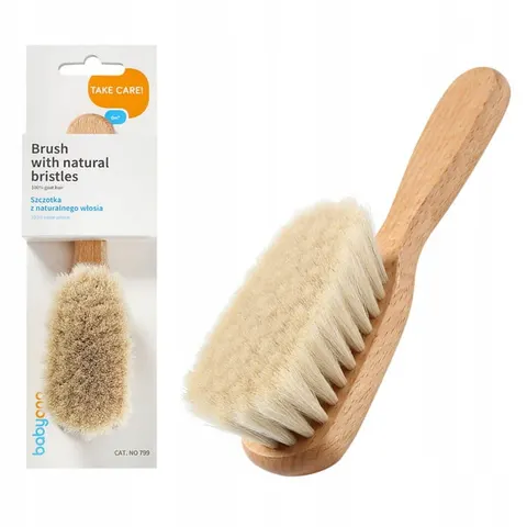 BabyOno SZCZOTKA NATURALNA miękkie kozie włosie 799