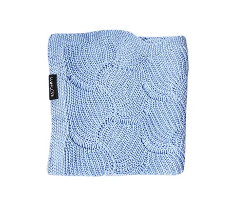 LULLALOVE CAŁOROCZNY KOCYK MUSZELKA BŁĘKIT 80X100