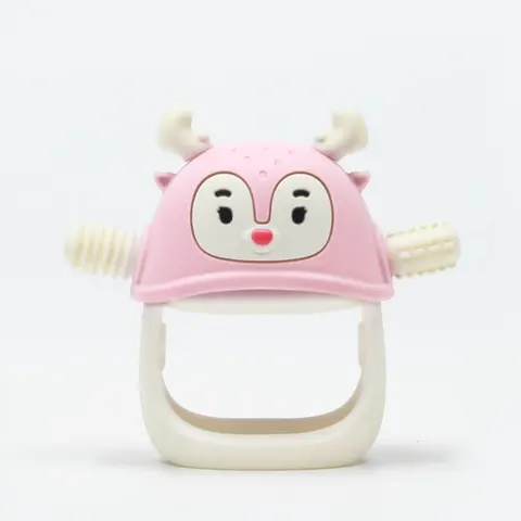 Gryzak silikonowy - Renifer Light Pink / Smily Mia