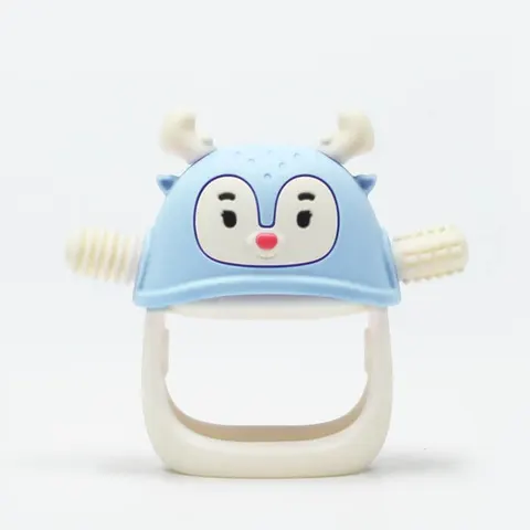 Gryzak silikonowy dla niemowlaka Renifer Light Blue, Smily Mia