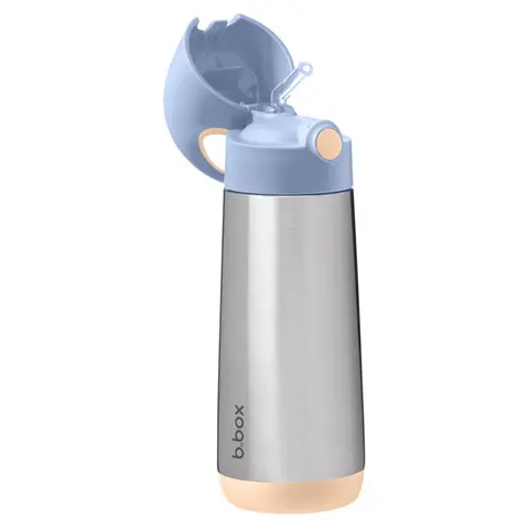 B.BOX BIDON TERMICZNY TERMOBUTELKA ZE SŁOMKĄ STALOWY 500 ml FEELING PEACHY