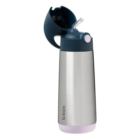 B.BOX BIDON TERMICZNY TERMOBUTELKA ZE SŁOMKĄ STALOWY 500 ml INDIGO ROSE