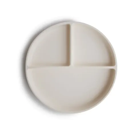 Talerzyk silikonowy z przyssawką - Ivory / Mushie
