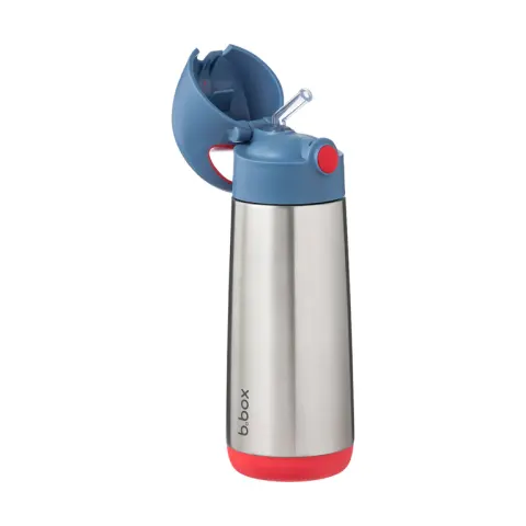 B.BOX BIDON TERMICZNY TERMOBUTELKA ZE SŁOMKĄ STALOWY 500 ml BLUE BLAZE