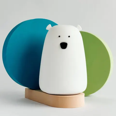 Miś Duży Lampka Silikonowa Biała - pokój dziecka Rabbit & Friends