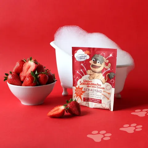 DRESDNER ESSENZ TRUSKAWKOWA KĄPIEL Z STRZELAJĄCYM CUKREM - MOPPI - 30ML +15g