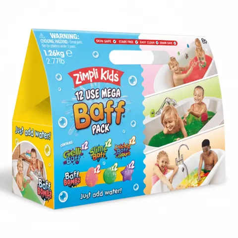 Zestaw kształtów i proszków do kąpieli, 16 szt. (7 rodzajów), Mega Baff Pack, 3+, Zimpli Kids