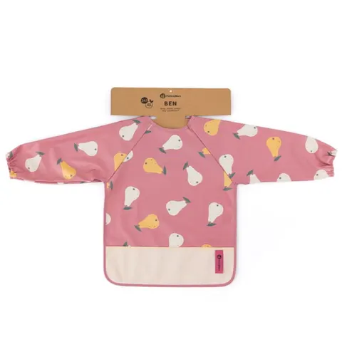 Śliniak z długimi rękawkami BEN Pink Pears, Petite&Mars