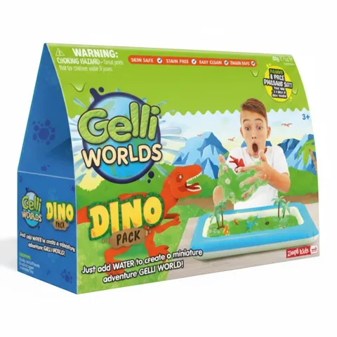 Zestaw do tworzenia gelli z figurkami i tacą Gelli Worlds Dino Pack 3+, Zimpli Kids