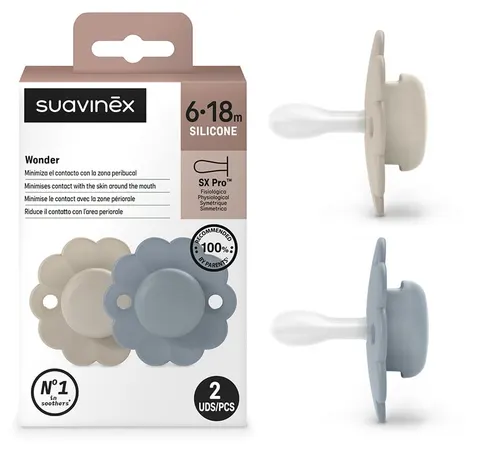 Suavinex smoczek fizjologiczny silikonowy Wonder SX PRO 6-18M 2 szt