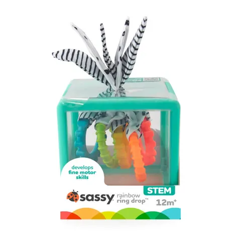 Manipulacyjna kostka sensoryczna Montessori, sorter z krążkami / Sassy