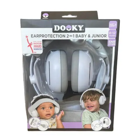 Słuchawki ochronne wygłuszające dla dzieci 2w1 Baby&Junior 0-12 lat, Dooky