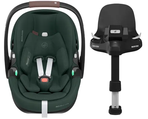 MAXI-COSI PEBBLE 360 PRO2 fotelik dla noworodka + baza ISOFIX FamilyFix 360 PRO | Twillic Green