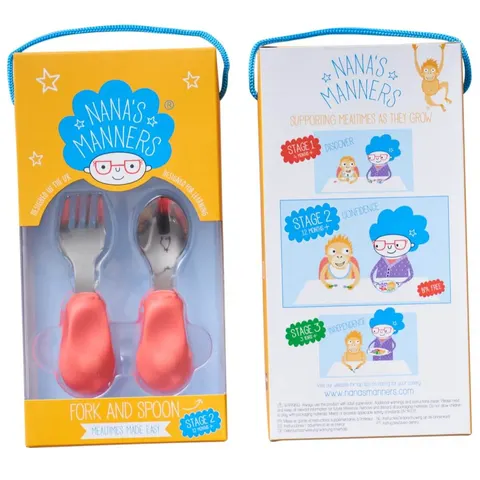 Sztućce ETAP 2 PINK 1-3 lata, Nana's Manners