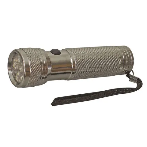 Latarka 12LED, 3xAAA, metal, srebrny