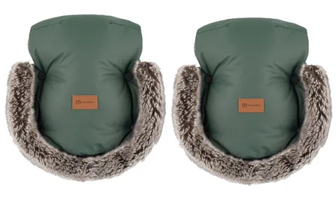 Petite&Mars rękawiczki ocieplacze dłoni do wózka Furry / Veritable Khaki
