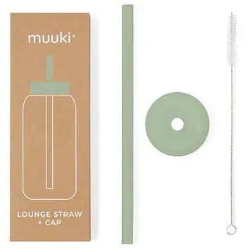 MUUKI słomka do butelek Lounge Straw+CAP SILVER SAGE 720 ml