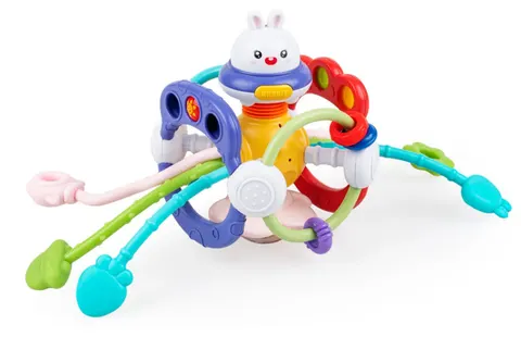 Tuli Fun zabawk sensoryczna przeciąganiec Króliczek kolorowe linki 12M+