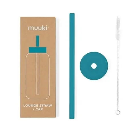 MUUKI słomka do butelek Lounge Straw+CAP TAHITI BLUE 720 ml