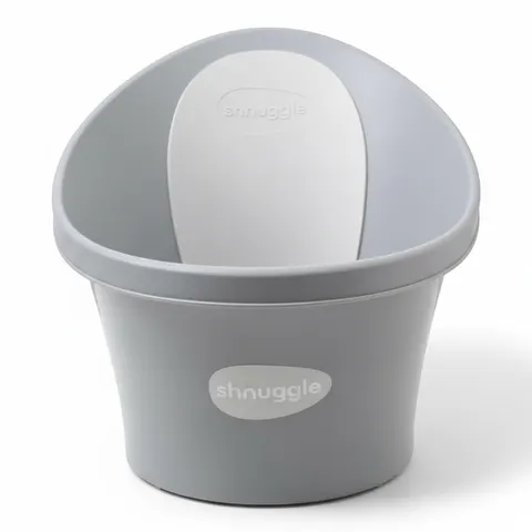 Wanienka z odpływem i piankowym oparciem - Pebble Grey / Shnuggle Baby