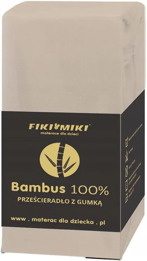 FIKI MIKI Prześcieradło Bambus 120x60 beżowe